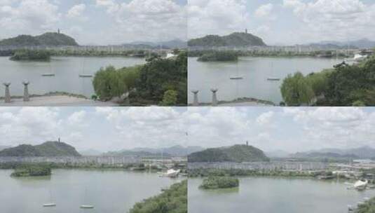 「有版权」原创S-LOG3航拍灵湖4K-3高清在线视频素材下载