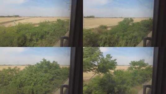 火车窗外丰收景色实拍高清在线视频素材下载