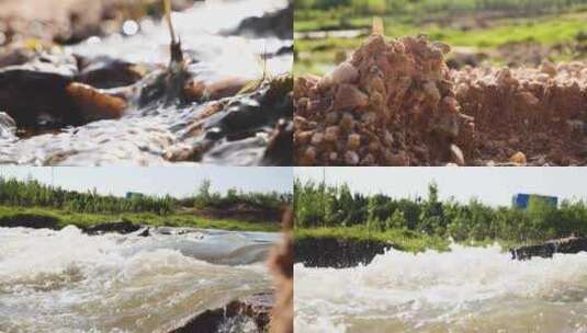 水流溪水小河 湍急水流 山泉高清在线视频素材下载