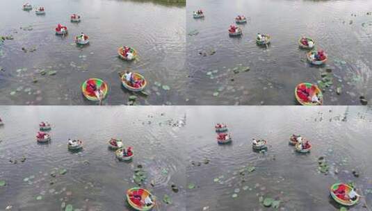 普者黑 簸箕船高清在线视频素材下载