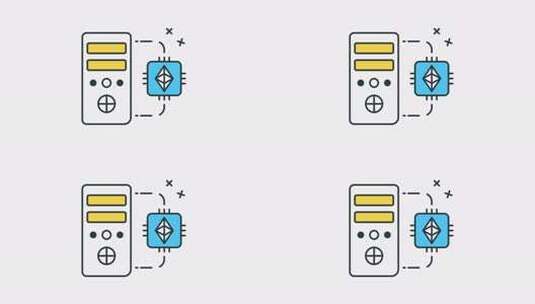 以太坊挖矿图标动画高清在线视频素材下载