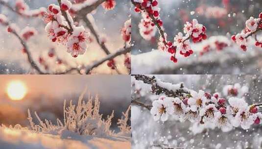 冬季唯美雾凇雪景雪地高清在线视频素材下载