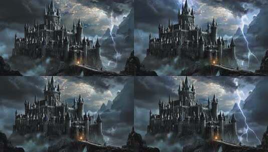 暗黑城堡的神秘氛围【4K】高清在线视频素材下载