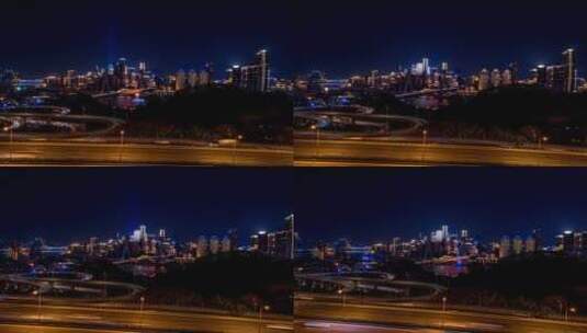 重庆渝中半岛轨迹延时夜景4K高清在线视频素材下载