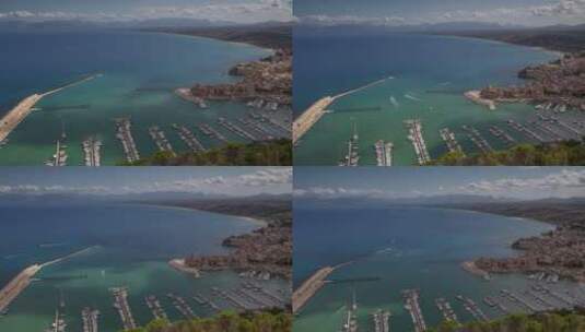 海滩港口航拍高清在线视频素材下载