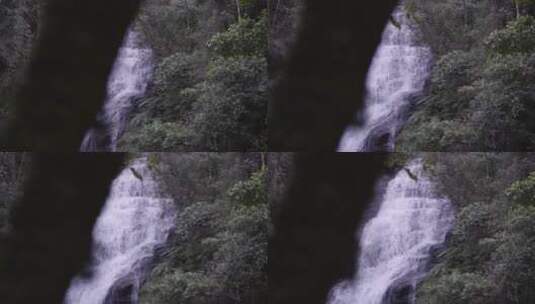 森林瀑布慢动作镜头高清在线视频素材下载