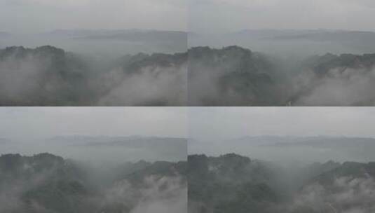 【4K-dlog】山区山雾航拍高清在线视频素材下载