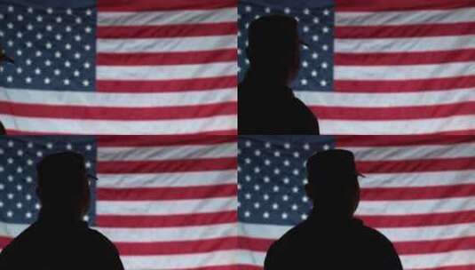 男人向美国国旗敬礼高清在线视频素材下载
