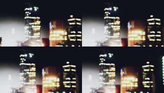 城市夜灯模糊高清在线视频素材下载