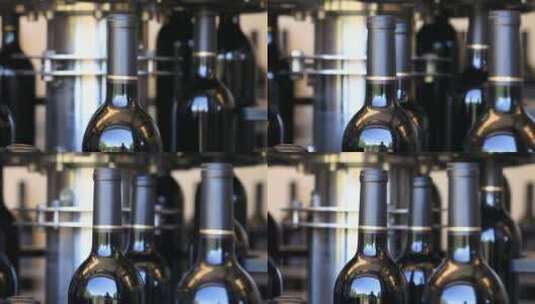 葡萄酒瓶装厂内的装配线高清在线视频素材下载
