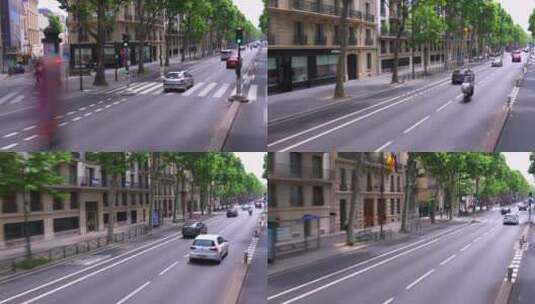 巴黎公路上行驶的汽车高清在线视频素材下载
