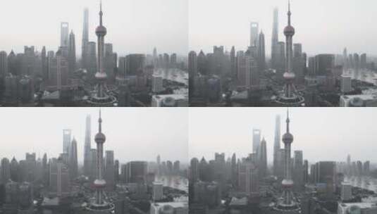 大雾中的上海高清在线视频素材下载