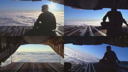 从飞行员和舱门的角度拍摄高清在线视频素材下载