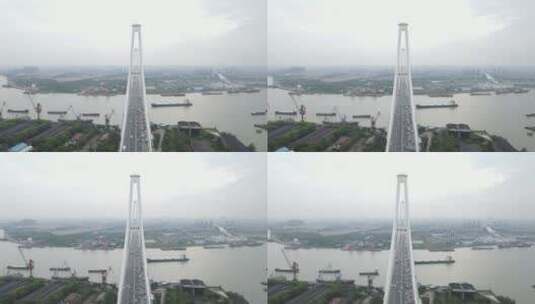 上海徐浦大桥4K航拍原素材高清在线视频素材下载