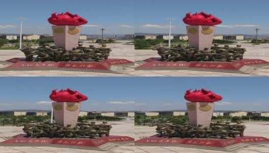 江西瑞金红色之都红军雕像高清在线视频素材下载