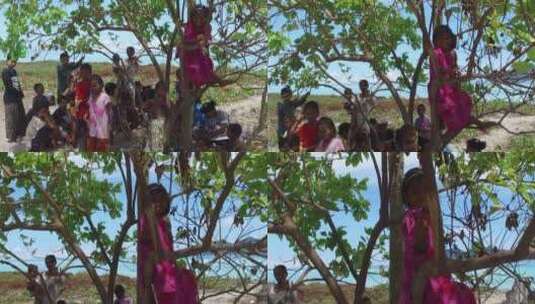 马来西亚仙本那海岛村民小孩风景高清在线视频素材下载
