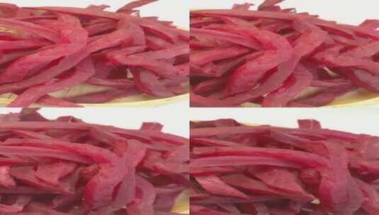 紫薯干紫薯条零食食物食品4K视频高清在线视频素材下载