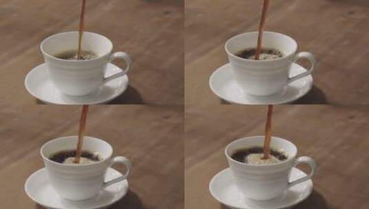 咖啡倒入杯中高清在线视频素材下载