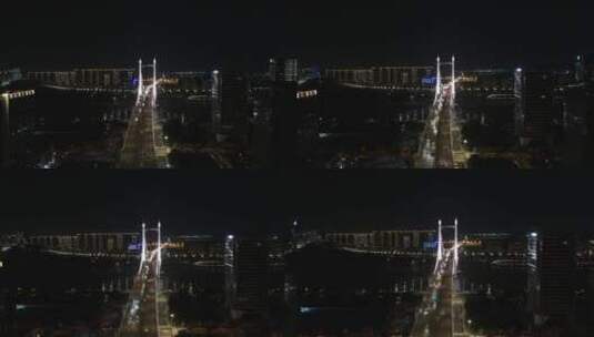 航拍福建福州城市夜景移动延时高清在线视频素材下载