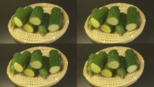黄瓜美食食材高清在线视频素材下载