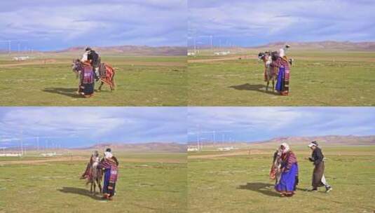 西藏那曲双湖县无人区牧民高清在线视频素材下载