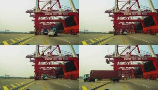 上海港口 进出口贸易 免税区 复工复产高清在线视频素材下载