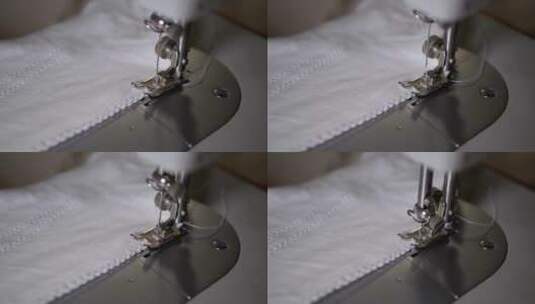 缝纫机工作中的针头特写高清在线视频素材下载