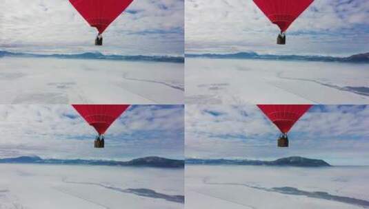 空中飞行的热气球高清在线视频素材下载