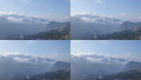 山西五台山灵鹫峰菩萨顶禅院高清在线视频素材下载