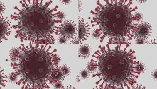 红色冠状病毒模型三维渲染医疗科技动态图形高清在线视频素材下载