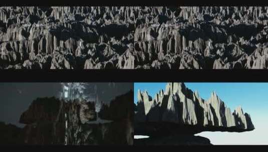 甘肃云南特殊地形石头形成的黑色山峰喀斯特高清在线视频素材下载