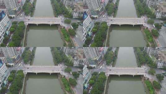 湖南邵阳城市沿河风光航拍高清在线视频素材下载