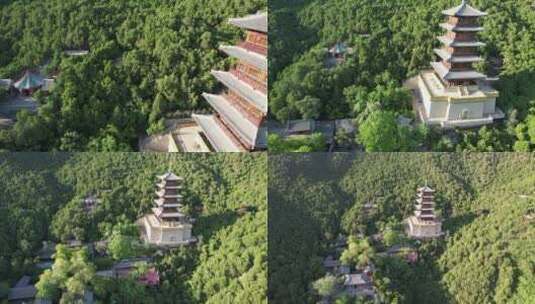 太原太山龙泉寺航拍高清在线视频素材下载