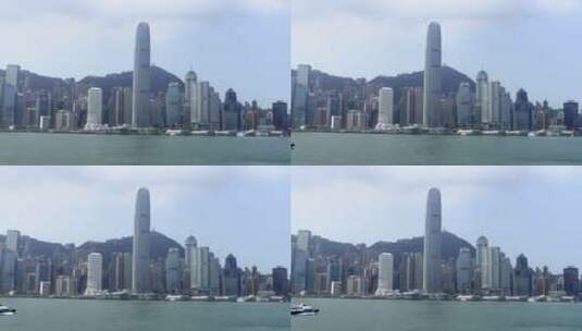 香港维多利亚港岸上的楼群高清在线视频素材下载