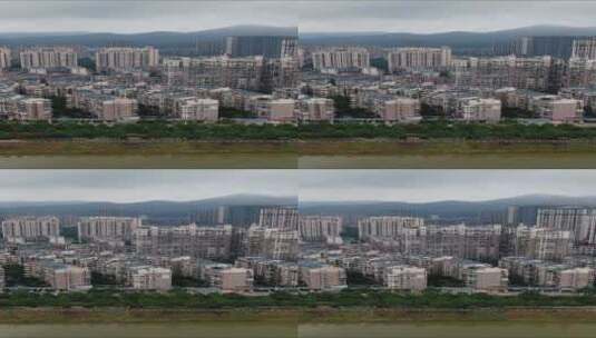 航拍湖南湘潭湘乡城市建设高清在线视频素材下载