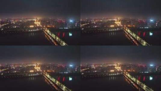 城市航拍洛阳阴雨天后城市云海夜景建筑高清在线视频素材下载