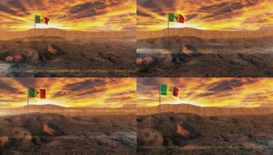 塞内加尔旗帜乌托邦高清在线视频素材下载