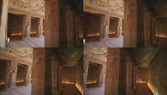 埃及神庙中的石柱高清在线视频素材下载