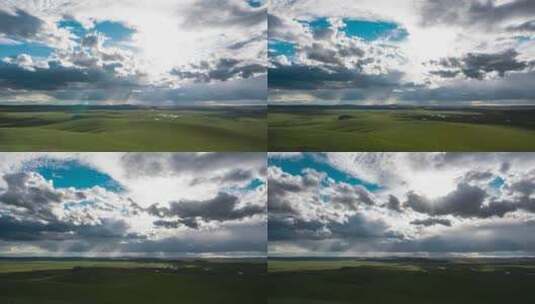 呼伦贝尔草原风光延时摄影高清在线视频素材下载