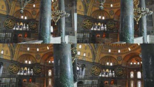 奢华的圣索菲亚大教堂内部装饰高清在线视频素材下载