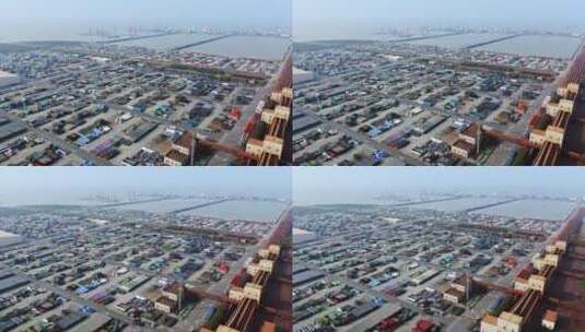 上海大型集装箱海运码头高清在线视频素材下载