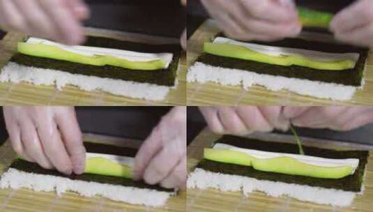 简易版寿司制作高清在线视频素材下载