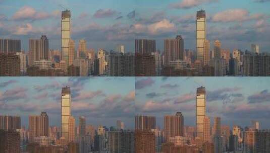 延时摄影武汉城市天际线高楼风光高清在线视频素材下载