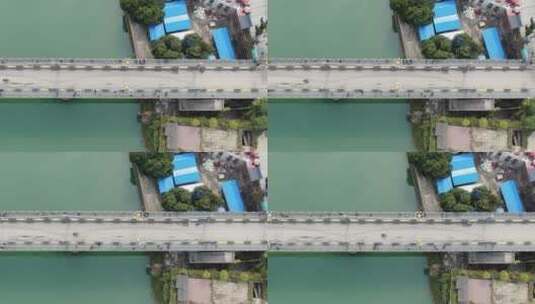 航拍洪江古商城大桥高清在线视频素材下载