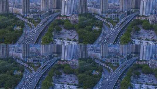 广州海珠区城市立交公路繁忙车流日转夜延时高清在线视频素材下载