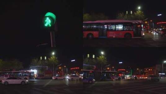 4K红绿灯-夜晚交通车辆信号灯高清在线视频素材下载