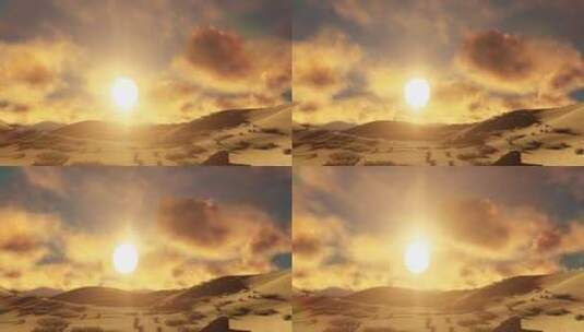 场景-沙漠-太阳循环高清在线视频素材下载