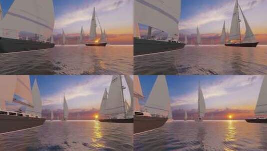 帆船 商船 海上航行船只 单镜头高清在线视频素材下载