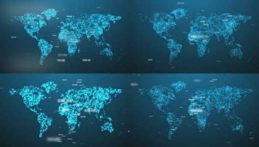科技地球世界地图高清在线视频素材下载