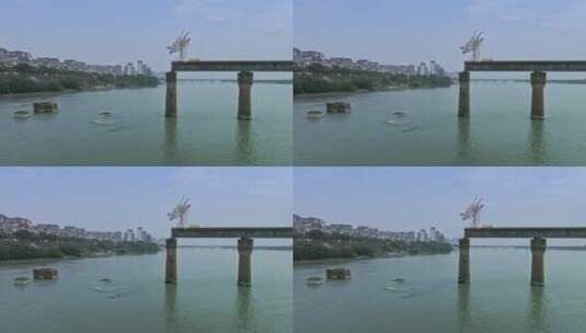 高清航拍四川乐山夹江断桥自然风光高清在线视频素材下载